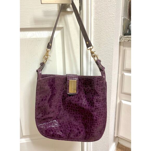 Gianni Bini Large Purple Leather Bag - Picture 2 of 16